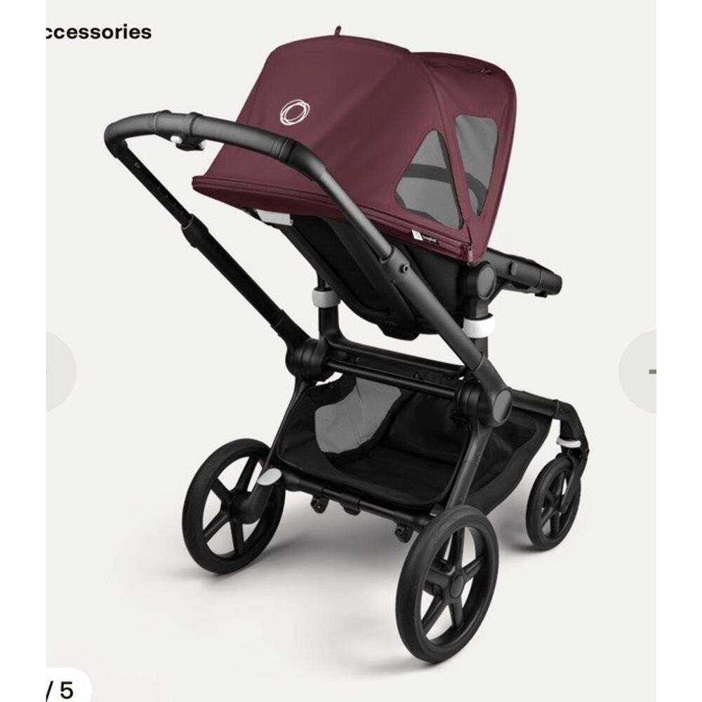 Bugaboo Fox 5/Kangaroo breezy sun canopy DARK CHERRY NIB NWT $115